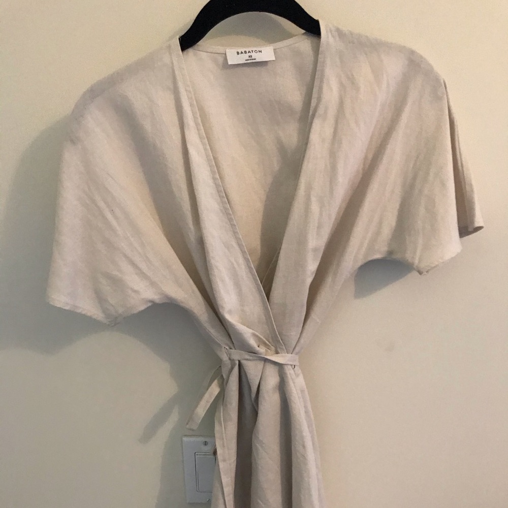 Beige wrap dress